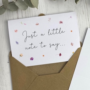 Pregnancy Announcement Cards - Just a little note to say - New baby reveal for grandparents - Baby on the way - Boho Floral Surprise Cards