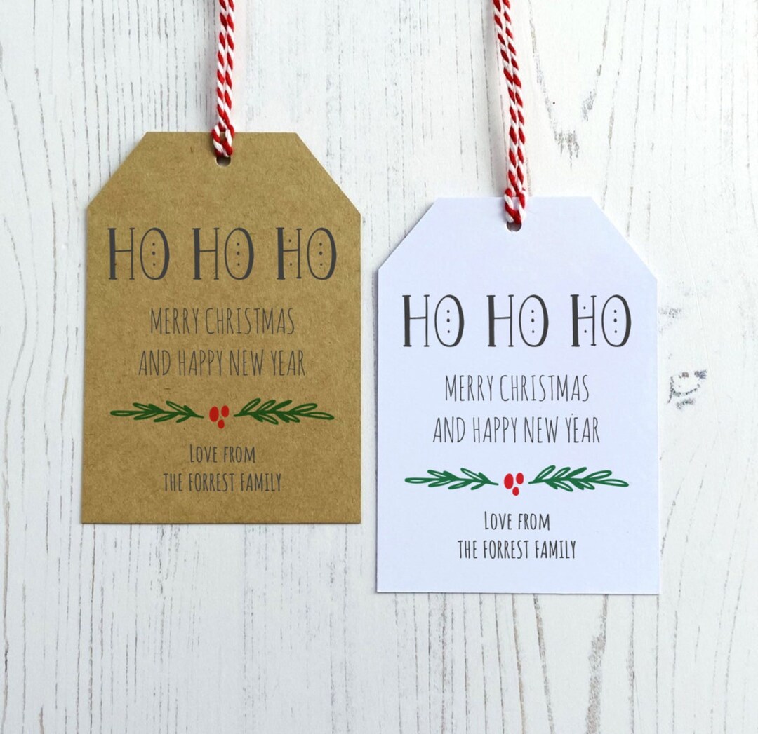 Personalised Christmas Gift Tag Pack Traditional Tag Rustic - Etsy UK