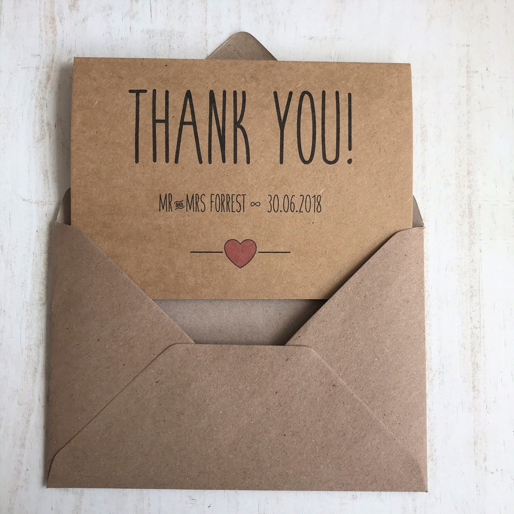 Personalised Wedding Thank You Cards Etsy weddingcards