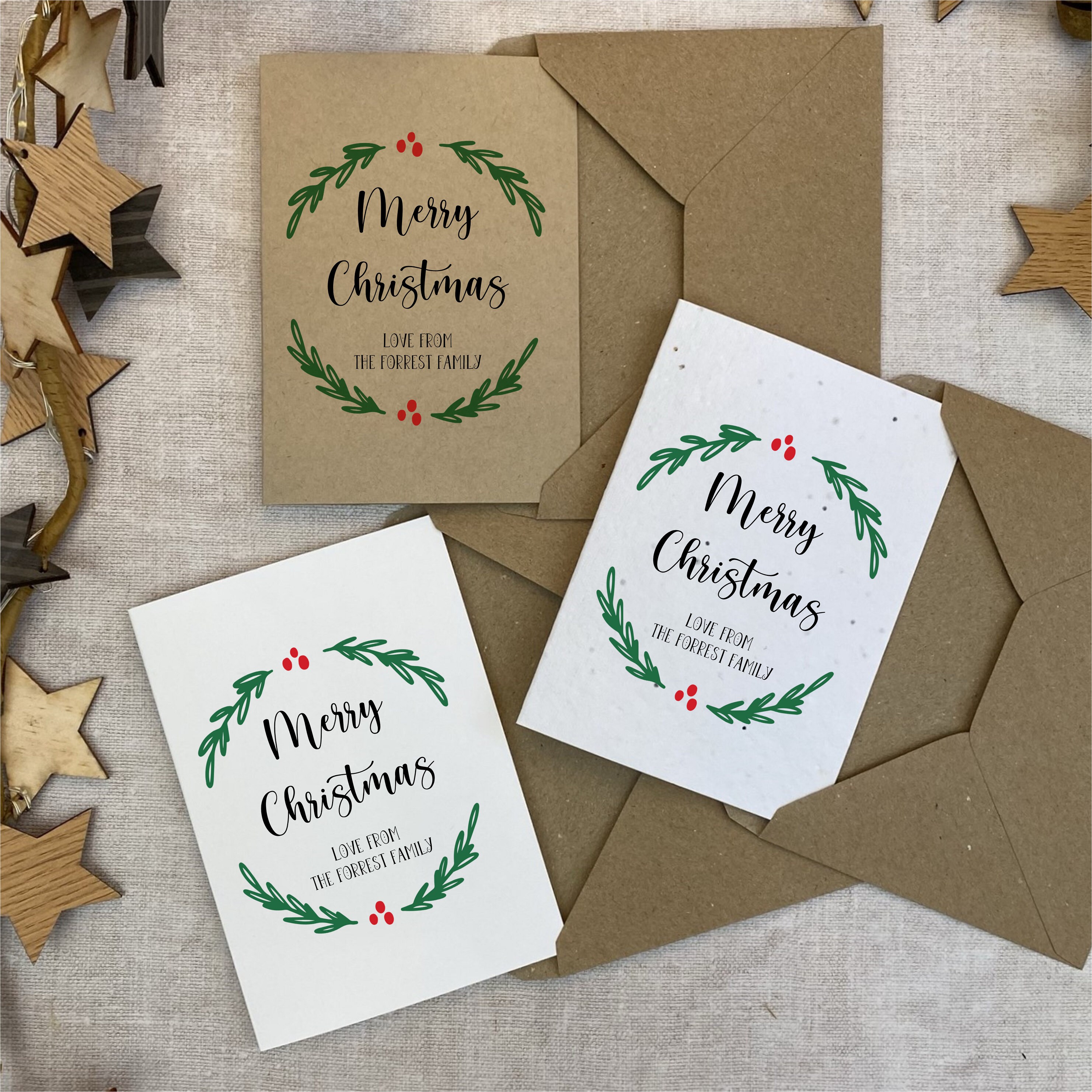 Personalised Christmas Gift Tag Pack Christmas Wreath Tag Etsy UK