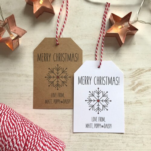 Personalised Christmas Gift Tag Pack Snowflake Tag Eco - Etsy ...
