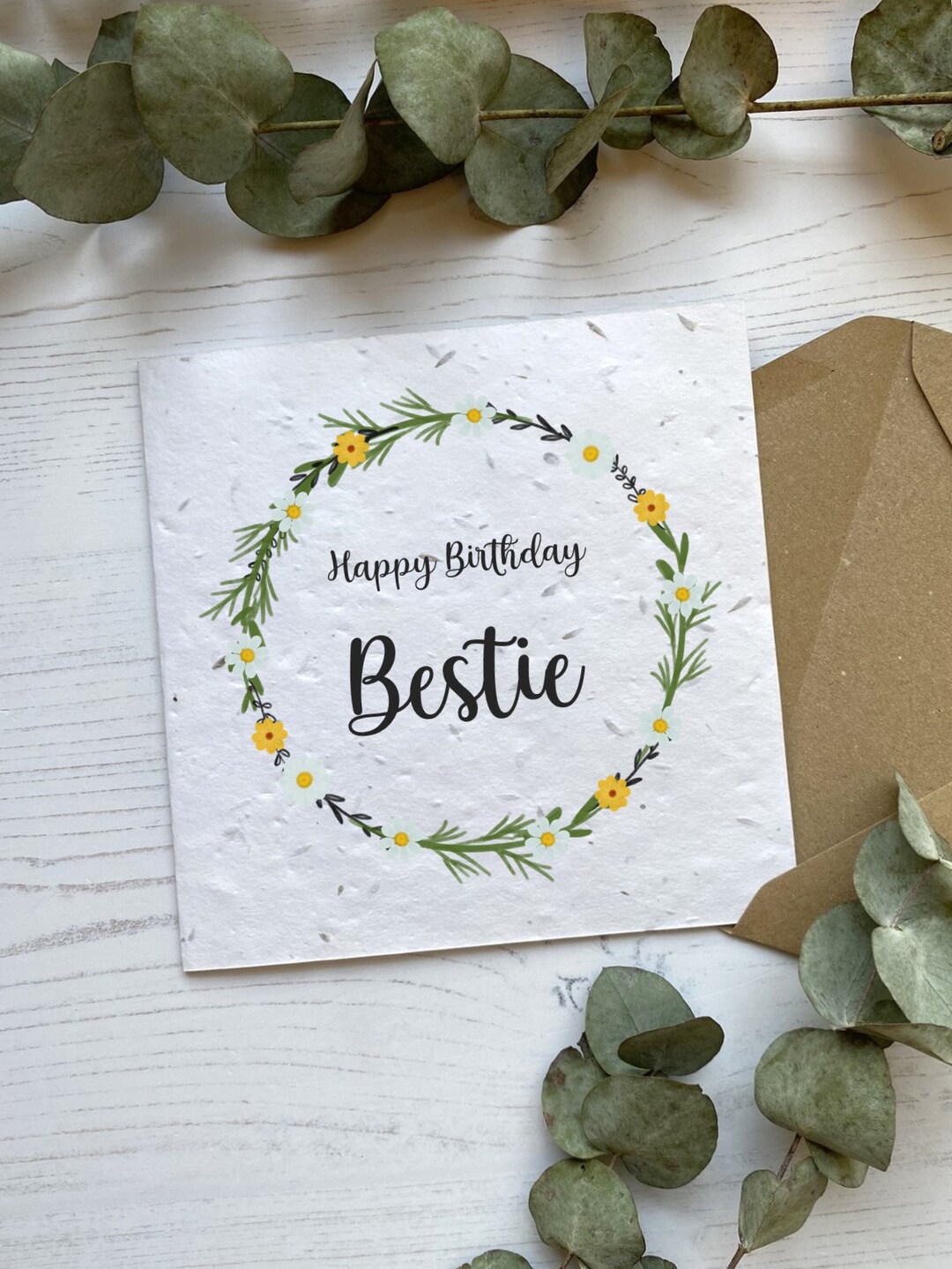 Best Friend Birthday Card - Pretty Daisy Greeting Card for Bestie ...