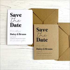 Minimalist Save The Date Cards | Retro Calligraphy Font Save Our Dates | Affordable Unique Wedding Invites | Simple Modern Announcements