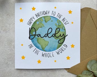 Birthday Card for Dad / Grandad - Best Dad In The World - Seed Paper