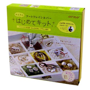 May include: A jewellery-making kit in a green and yellow box, labelled in Japanese as "ART CLAY". The box displays finished jewellery pieces. The kit includes materials and instructions for creating unique accessories.