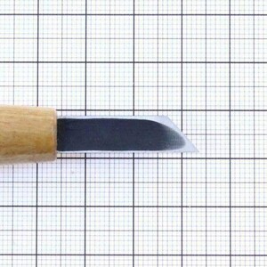 Mikisyo Power Grip PMC & Wood Carving Tool 7.5mm Skew Angled Corner Chisel, with Wooden Handle, to Carve Tapered Recesses in Woodworking image 2