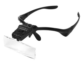 TSK HD-002 Loope 85x28mm Glasses Type Magnifying Loupe, with LED Light, for Jewellery Making, Watch Repair, & Electronics