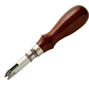 Strumento per scanalatura in pelle Craft Sha Leathercraft, scanalatura a V regolabile, con manico in legno, per piegare e aggiungere guide per punti nella lavorazione della pelle