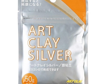 Art Clay Silver 50g Clay Type Water Based Japanese Low Fire Series Jewelry Making PMC Precious Metal Clay, with Aluminum Package
