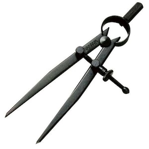 Craft Sha Leathercraft Measuring Tool Adjustable Medium 10cm Black Spring Actuated Wing Divider Leather Scratch Compass, for Leatherworking