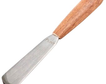 Craft Outil de travail du cuir Sha Flint Couteau à parer utilitaire oblique de 30 mm, avec lame en acier SK5 et manche en bois, pour découper le cuir
