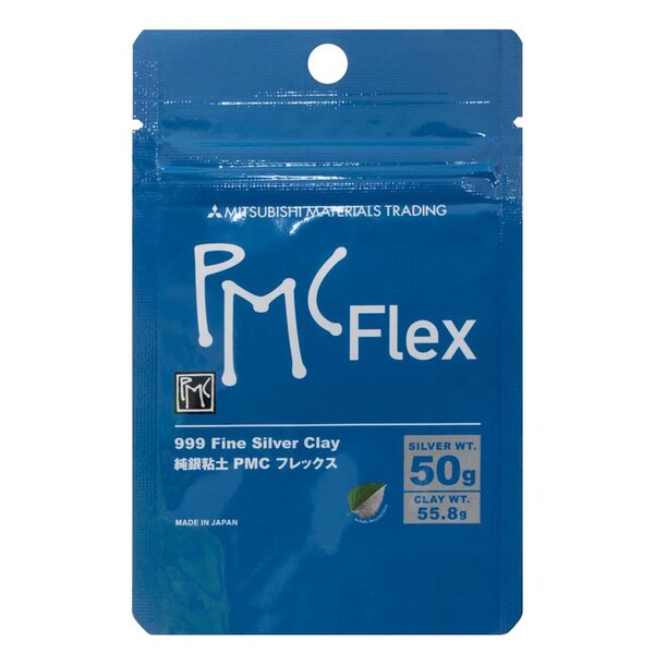 Mitsubishi Materials Precious Metal Clay PMC Flex 55.8g or Silver Weight 50g Pack Fine Silver Modelling Clay, for Jewelry Making