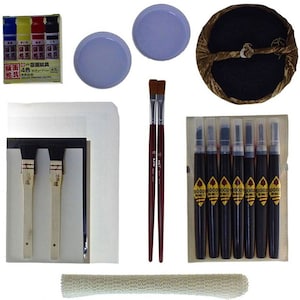 Michihamono Woodcut Tools Japanese Woodblock Printmaking Premium Starter Kit, with Woody Chisel Set, for Woodcarving & Wood Block Printing