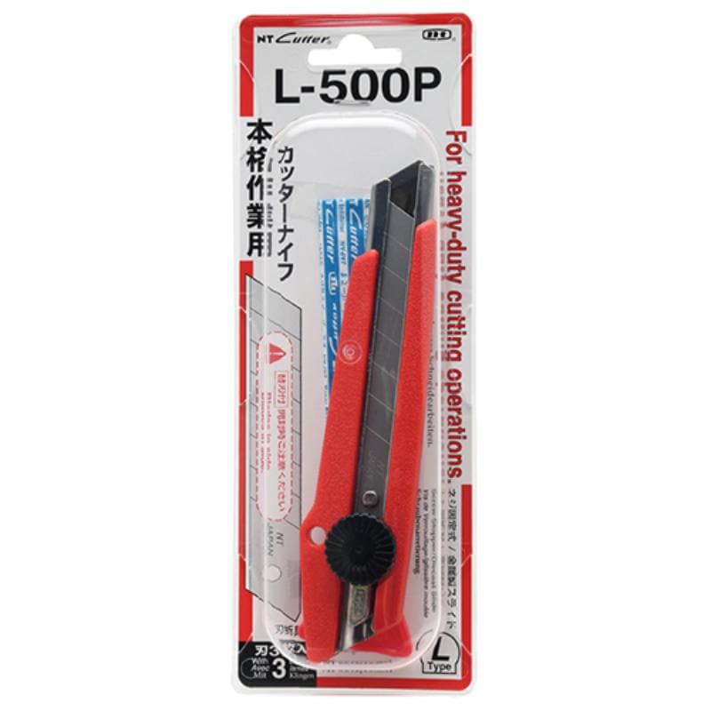 NT Cutter L-500P Utility Knife Snap off Blade 18mm Screw Lock Red