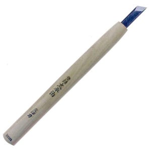 Takagi Japanese Wood Carving Tool 9mm Left Skew Angled Woodworking Chisel Knife, with Wooden Handle, to Carve Corners in Woodworking