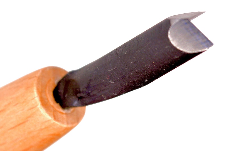 Seigen No. 12 Japanese Wood Carving Tool 6mm Parting V Gouge for Woodworking, with Blue Paper Steel Blade, for Woodworking & Printmaking image 10