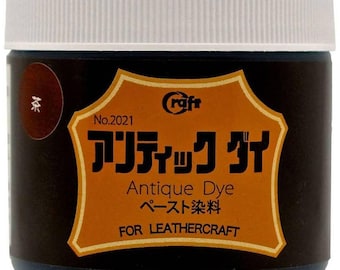 Craft Sha No.4 Brown 100ml Leather Gel Water Based Paint Leathercraft Finishing Antique Dye, for Dyeing Stampings & Carvings in Leatherwork