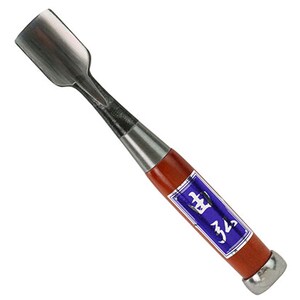 Formón de carpintero Yoshihiro Woodcarving, gubia en U de 24 mm, herramienta japonesa para trabajar la madera, hoja de acero n.° 2, mango de roble rojo.