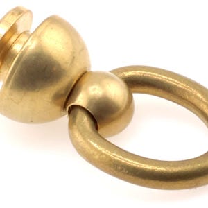 Leathercraft Hardware Brass Hook Loop + Backscrew for Leather 15mm x 28mm Brass Hook Loop Fastener for Leathercraft Bags Straps