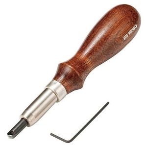 Kyoshin Elle Leathercraft Hand Sewing Tool 4mm O Gouge Leather Stitching Groover, with Removable Blade, to Cut Grooves in Leatherwork