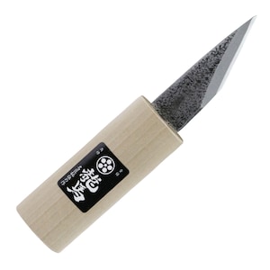 梅鉢龍馬木工工具 75mm 日本製横手小刀木彫りナイフ 刃鞘付き 削り・切断用