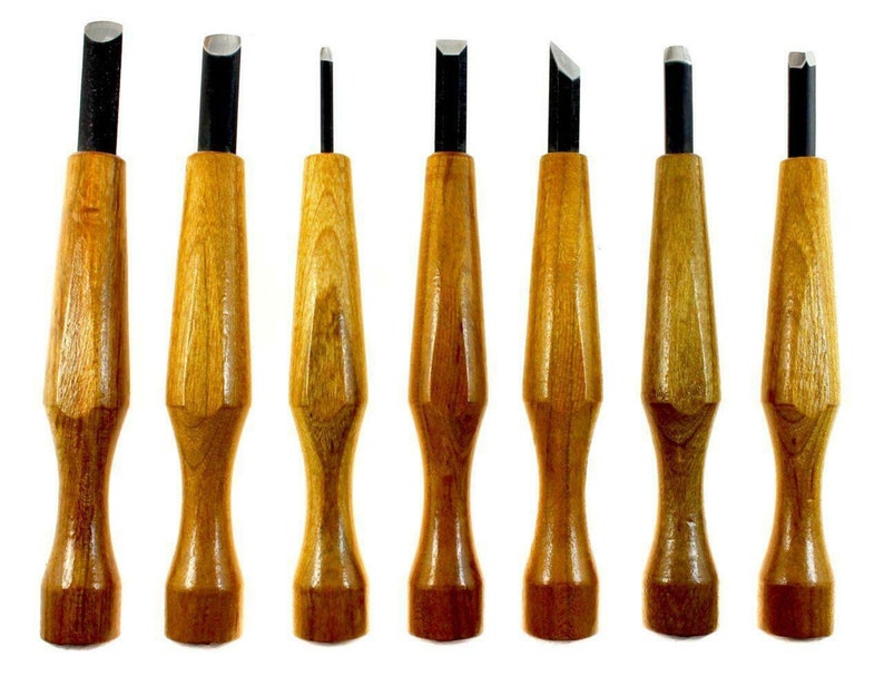 Mikisyo 7pcs Power Grip Wood Carving Tool Kit U V Gouge Chisel Etsy