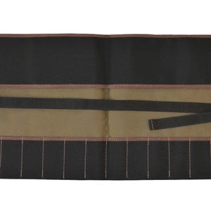 Estuche de lona Michihamono para 14 herramientas, con cinceles de alta calidad, para tallar madera japonesa, organizador de herramientas de carpintería, 270 mm x 580 mm