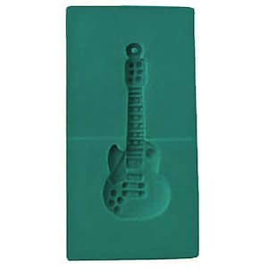 PMC Precious Metal Clay Silver Molding 16mmx45mm Silicone Guitar Shape Pattern Push Mold, per la creazione di gioielli