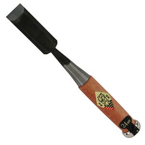 Cincel de carpintero Sakura Woodcarving de 24 mm, herramienta de carpintería japonesa asequible para tallar madera, hoja de acero SK-5, mango de madera de banco Oire