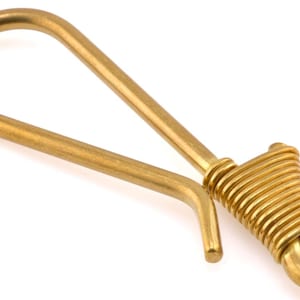 Yanagiba Leathercraft Hardware Coil Messinghaken L 88 mm x 27 mm, zum Einhaken in Brieftasche & hängenden Schlüsselbund