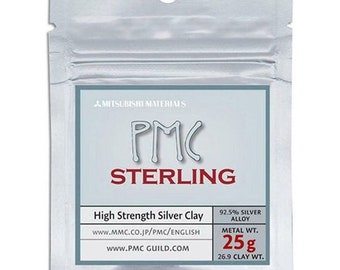 PMC Sterling 25g High Strength Precious Metal Silver Clay, with Resealable Container, for Jewelry Making