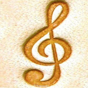 Herramienta de estampado y tallado de cuero Craft Sha Leathercraft, 18 mm x 6 mm, E568, símbolo de clave de sol, sello de marroquinería con patrón personalizado