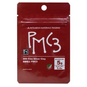 Mitsubishi Materials Japanese Precious Metal Modeling Clay Pack Wt 5.6g PMC3 999 Fine Silver Wt 5g, for Jewelry Making