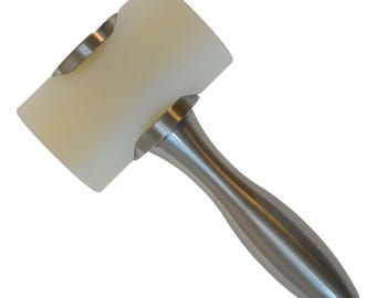 Leathercraft Mallet Aluminium Handle with Nylon Double Head Hammer Leather Maul, for Stamping, Carving, and Punching Holes in Leather
