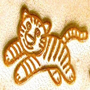 Craft Sha Leathercraft 21mmx11mm E586 Chinese Zodiac Tiger Pattern Leather Carving Stamping Tool Custom Shape Leatherworking Stamp