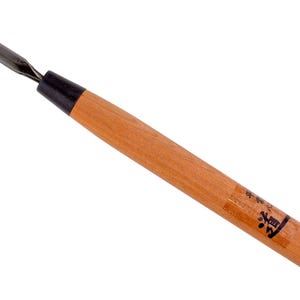 Michihamono Wood Carving Tool Tsuki Nomi 6mm Parting Chisel Woodcarving V Gouge, with Wooden Handle, to Carve Channels in Woodworking