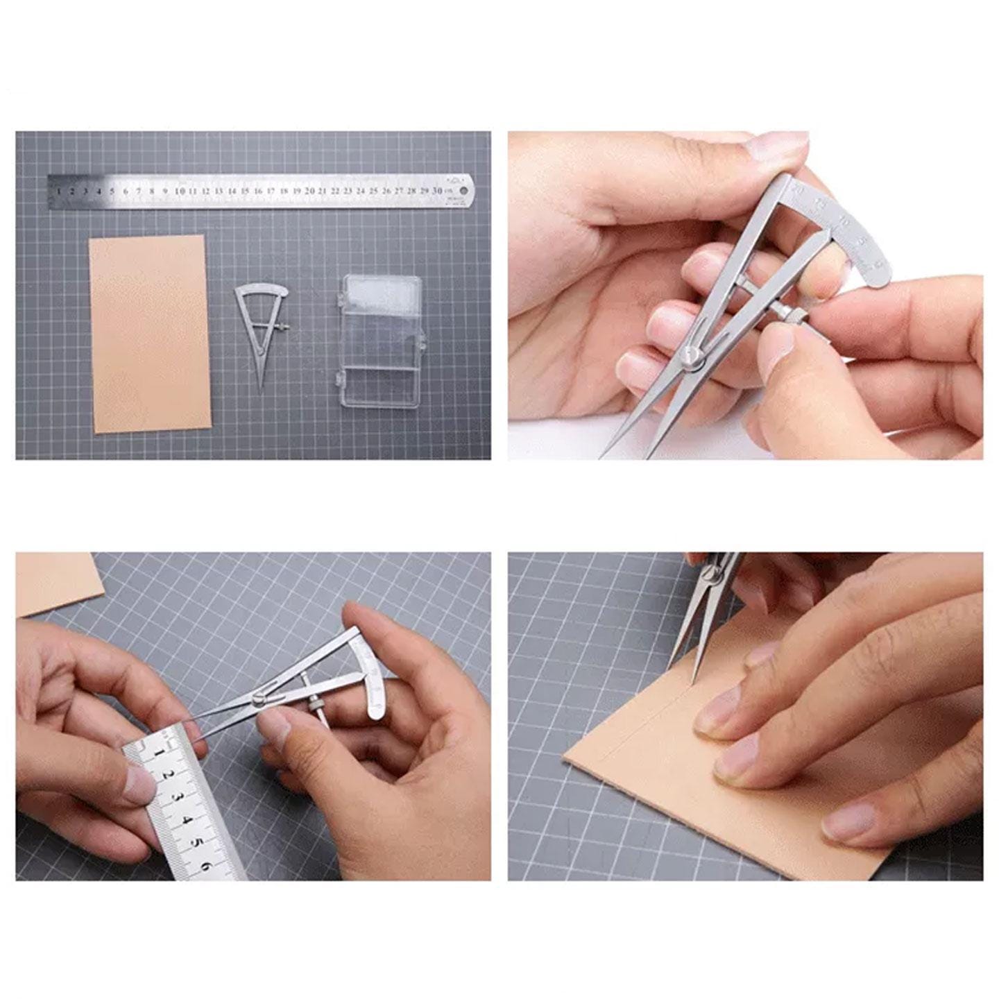 Type A Leathercraft Measuring Tool Adjustable Scratch Awl Wing Divider ...