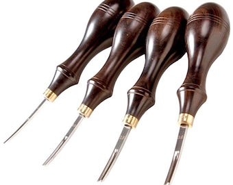 Craft Sha Flint Leathercraft Tools Special Edger 0.4mm-3.0mm Leather Edge Bevelers, with Ebony Handle, to Bevel & Round Edges in Leatherwork