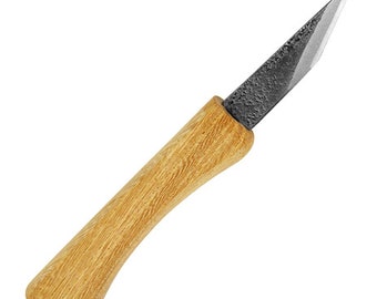 Senkichi Woodworking Knife Japanese Kogatana Woodcarving Whittling Craft Tool, with Wooden Handle, for Wood & Bamboo Working