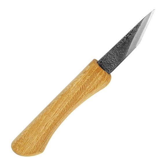 Senkichi Woodworking Knife Japanese Kogatana Woodcarving Whittling Craft Tool with Wooden Handle for Wood Bamboo Working