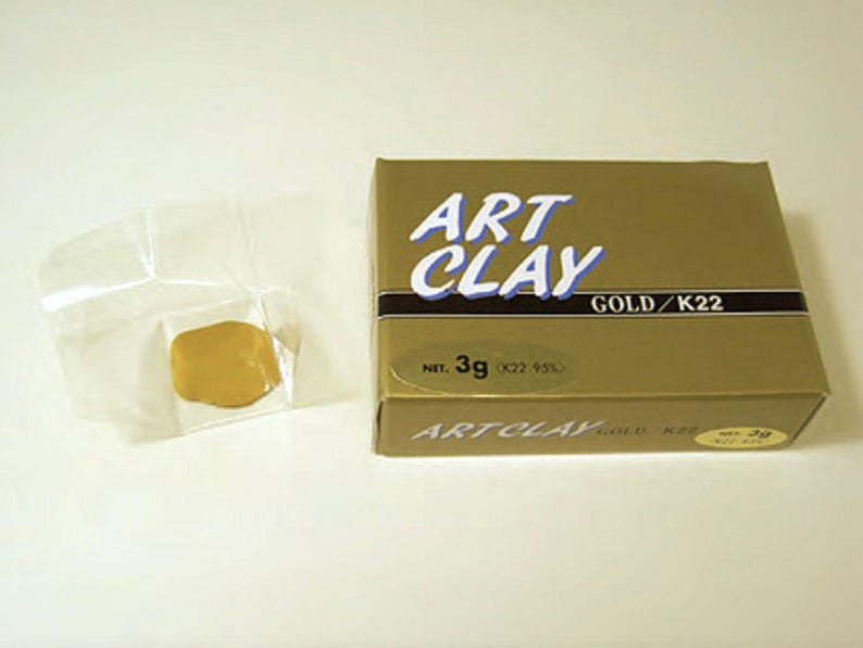 Art Clay Gold k22 Precious Metal Clay PMC 22 Carat 916 Gold Clay 3g Gold image 2