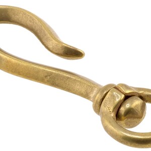 Leathercraft Hardware Brass Hook + Swivel Loop for Leather 85mm x 25mm Solid Brass Swivel Snap Hook for Leathercraft Bags Straps