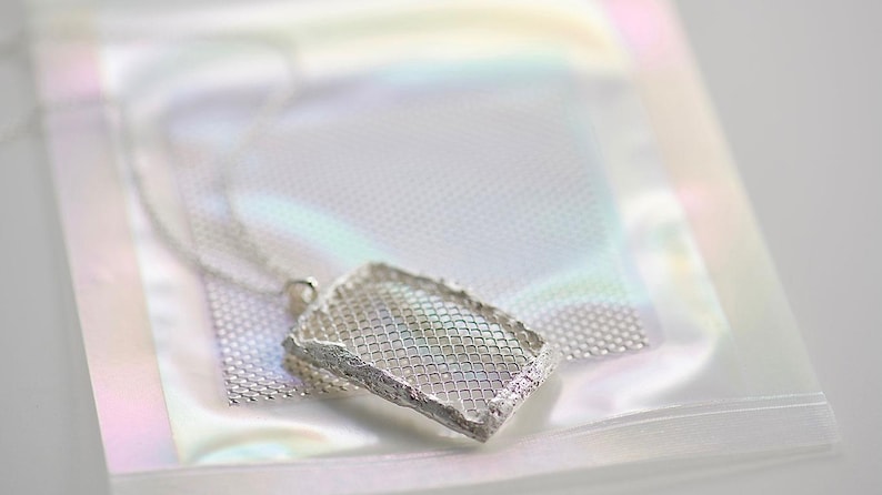 Mitsubishi Materials Trading PMC Pure Silver Wire Mesh Sheet SM15 60x60x1.5mm, with 0% Shrinkage, for Jewelry Making image 2