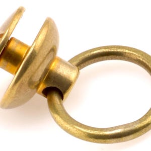 Leathercraft Hardware Brass Hook Loop + Backscrew for Leather 17mm x 30mm Brass Hook Loop Fastener for Leathercraft Bags Straps