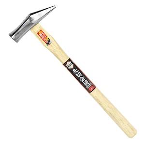 SK11 Woodworking Carpentry Tool 18mm Stainless Steel Spike Flat Japanese Hammer, with Wooden Handle, for Driving Nails in Wood