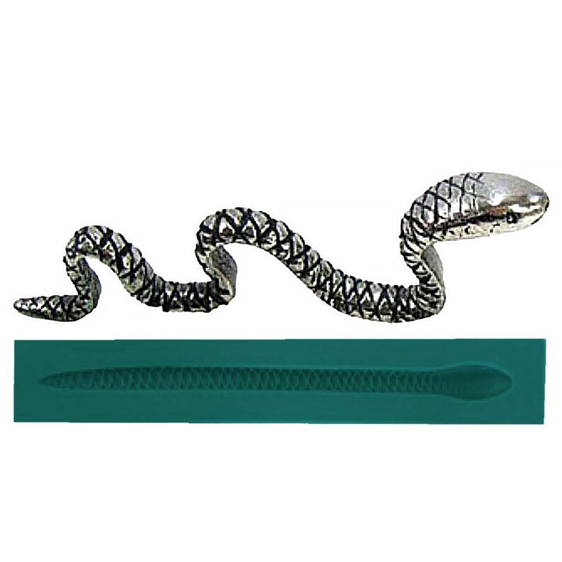PMC Precious Metal Clay Silver Jewelry Making Snake Shaped Silicone Push Mold 115x5mm, for Creating Rings & Pendants image 2