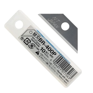 NT Cutter x10 BR-400P Spare Blade Replacement Utility Knife Cutter Blade 37mm Pack for R-1200P Cutter Trapezoid Shape 0.6mm Steel