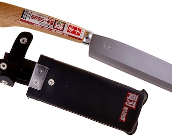 Senkichi SGKN-5 Gardening Tool 165mm Double Bevel Japanese Nata Hatchet Machete with Sheath for Splitting Logs and Pruning Trees