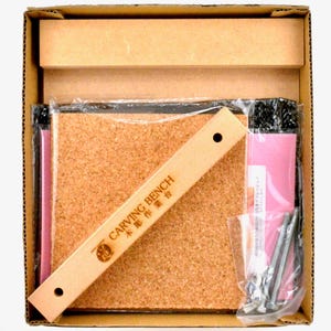 Tornillo de banco japonés Michihamono para carpintería, 200 x 200 mm, con tela de afilar y tablero de corcho.