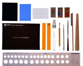 Precious Metal Clay Silver Art Clay Tools Starter Kit Ring Jewelry Making Set, for Molding & Shaping PMC